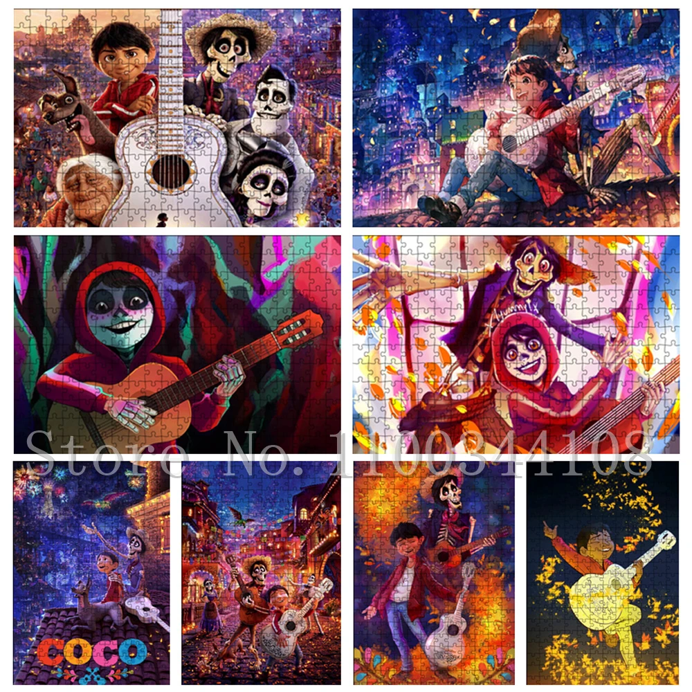 300/500/ 1000 Pieces Disney Coco Jigsaw Puzzles Educational Toys