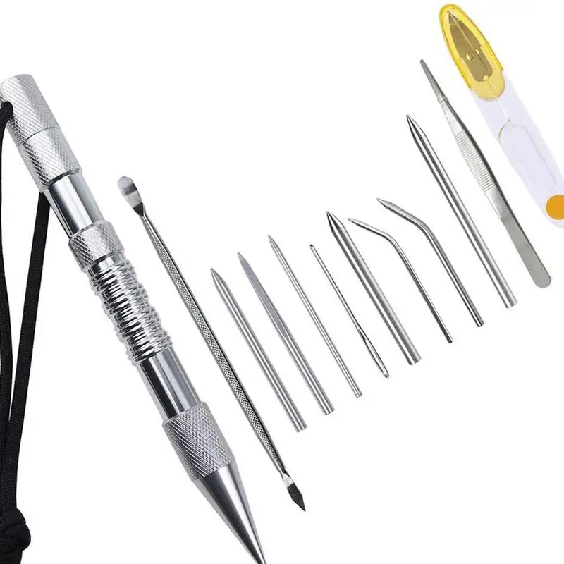 

6/12 Piece Umbrella Rope Knitting Needle Set Marlin Nail Paracord Needle Marlin Spikes With Lacing Needles Fids