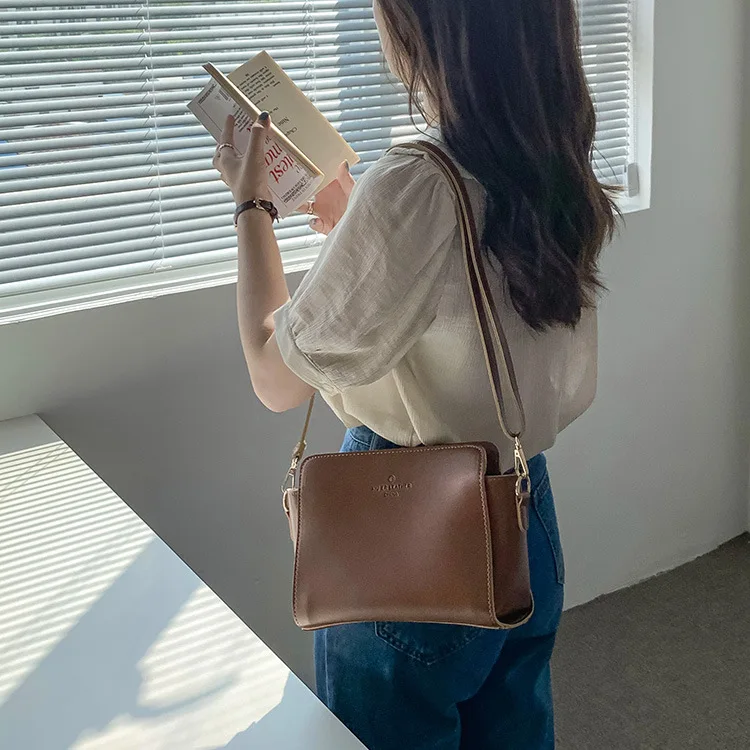 women's bag new cross-body single shoulder bag fashion Korean version of small square bag trend women's bag oblique collapse bag