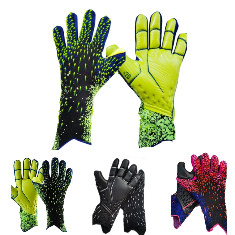 size 6-10 Latex Football Goalkeeper Gloves kids Thickened Football Professional Adults Teenager Goalkeeper Soccer Goalie Gloves