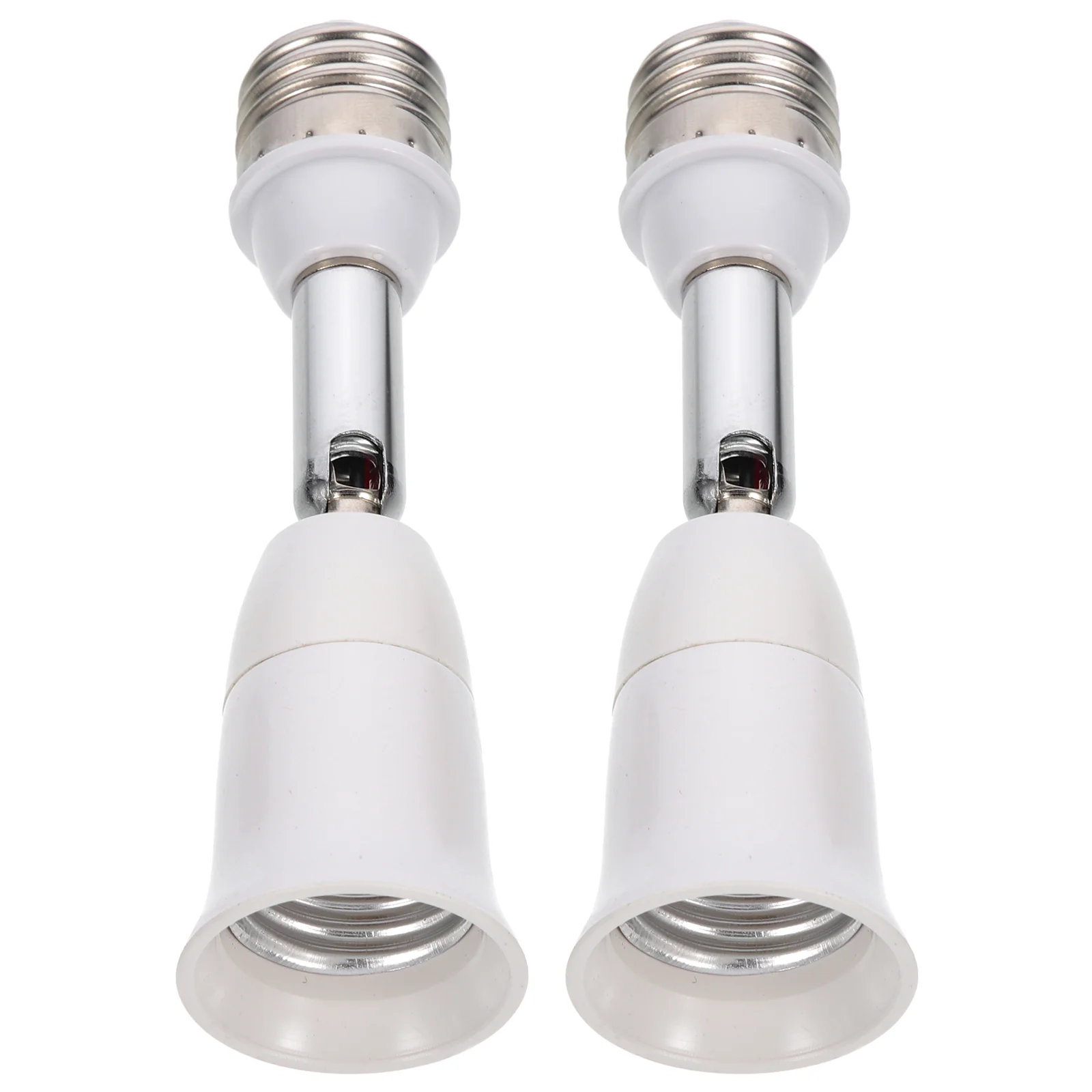 

2 Pcs Extended Bend Socket Light Extension Bulb Extender Abs Adapter Base