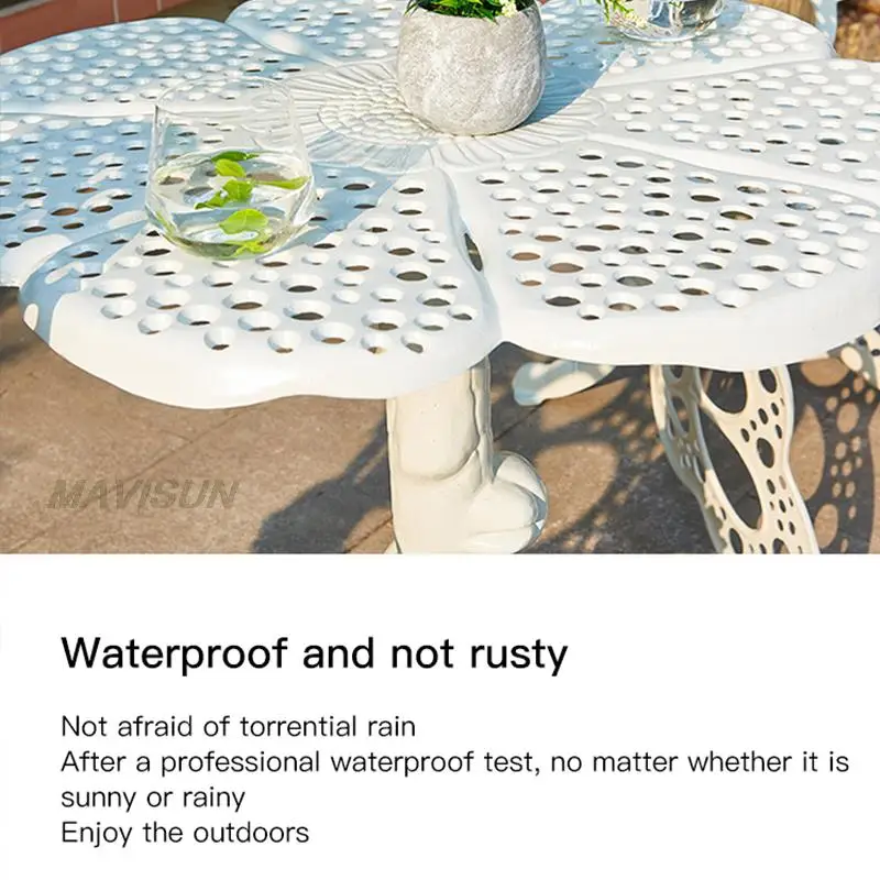Aluminum Tables And Chairs Leisure Outdoor Courtyard Small Garden Open-Air Balcony Creative Butterfly European-Style Combination