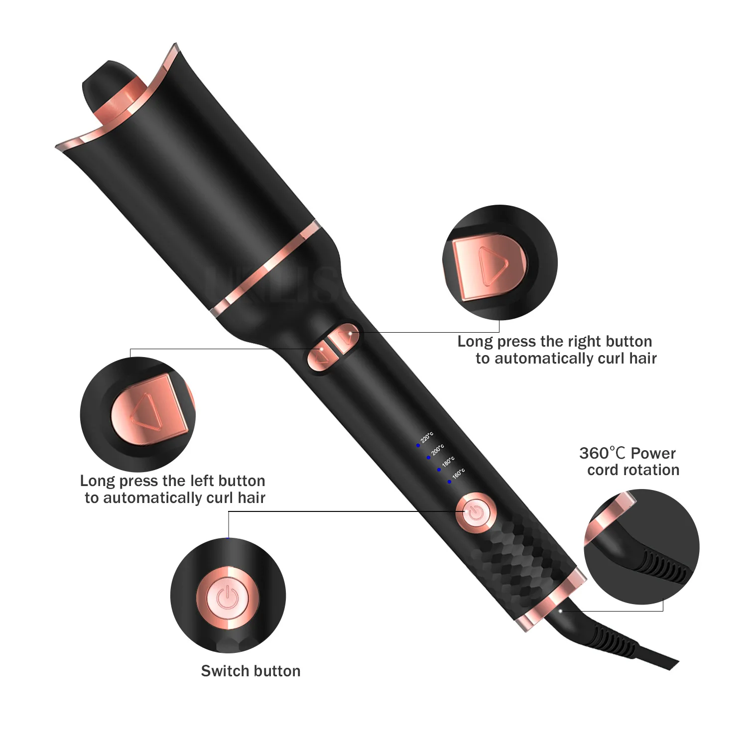 Automatically Hair Curler Automatic Looper Wave Roll Ferro Wavy Crimping Curl Tool Ringlet Loop Roller Electric Curly Waver Iron 4