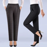 Plus size  8XL Autumn Women Trousers Oversize Elastic High Waist Loose Casual Pants Middle-aged Female Winter Warm Stretch Pants - Image 3