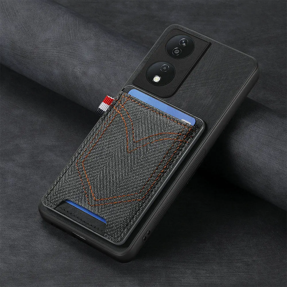 Enhanced Leather Card Holder with 360° Protection and Magnetic Back Cover