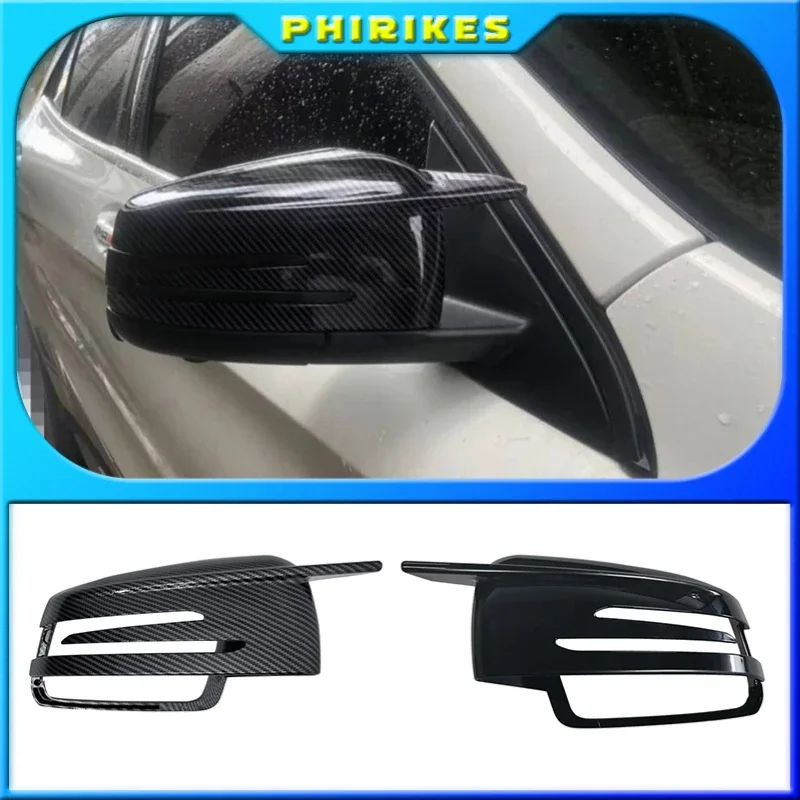 

Side Mirror Cap Covers For Mercedes Benz W176 W246 W212 W204 C117 X156 X204 W221 C218 A B C E S CLA GLA GLK Class Black Replace