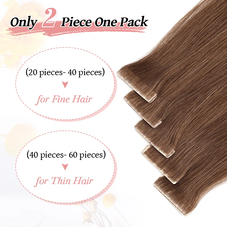 Neitsi PU Skin Weft Invisible Tape In Hair Extensions Natural Straight Remy Human Hair Seamless Adhesives Handtied Tape Ins