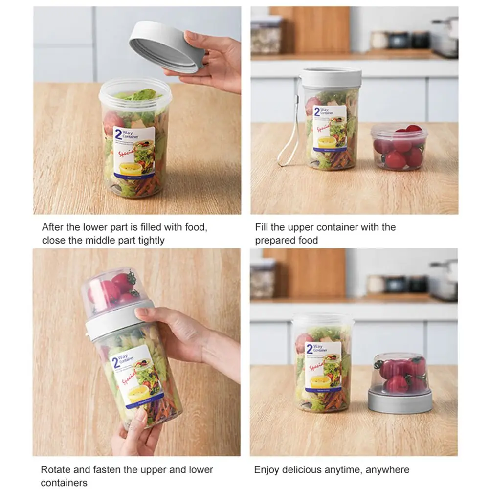 Double-layer Fresh-keeping Box Yogurt Nut Fresh-keeping Container Portable Storage Jars Multi-purpose Food Sealed Container Tool kitchen storage box,rice storage box,food storage pots,food storage container,food storage can,seasoning storage container,pickle storage container,food storage box,egg storage container,storage box