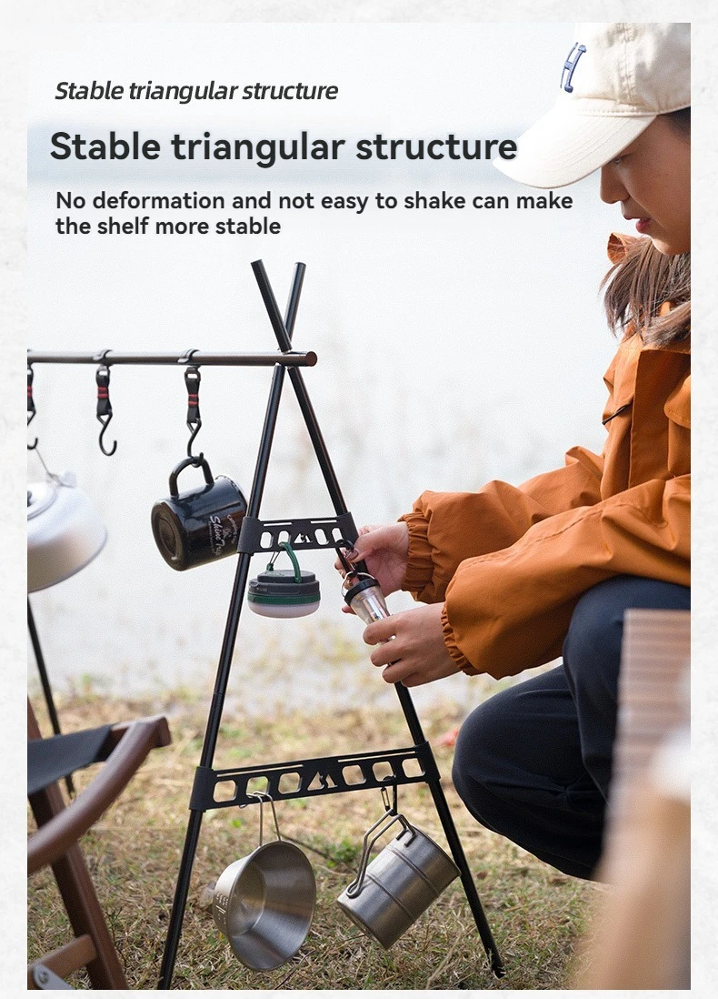 Description Picture 4 of itemShine Trip Outdoor Camping Triangle Shelf Side Buckle Multifunctional Tableware Rack Stability Buckle