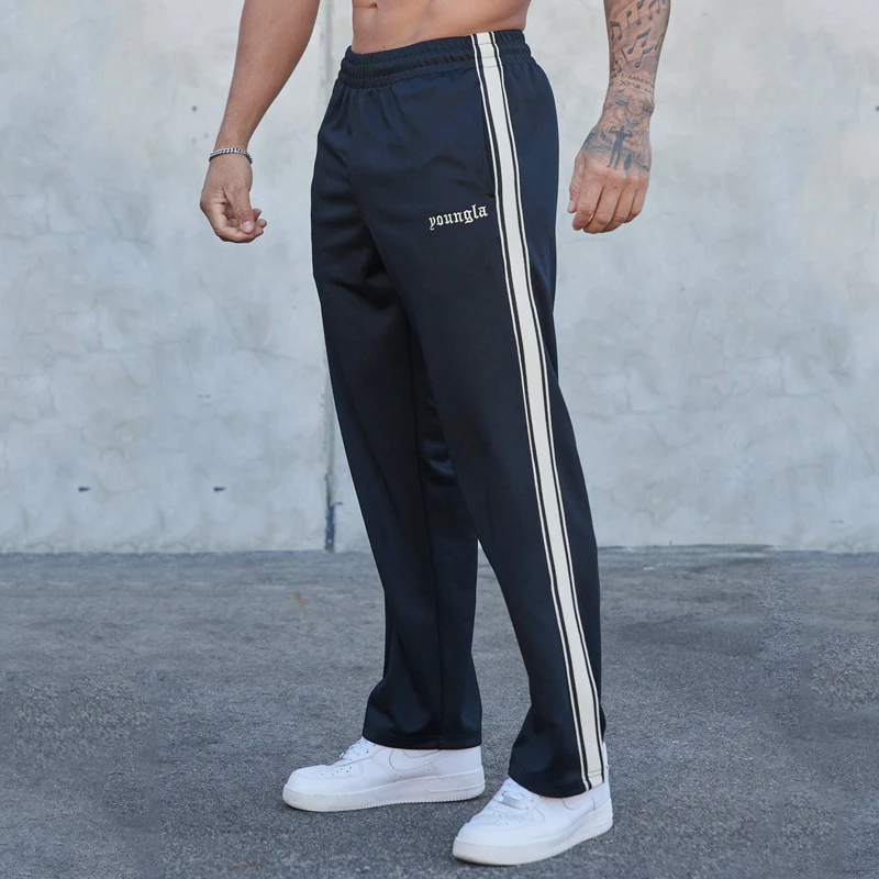 Men's Sweatpants Embroidery New Autumn Winter Joggers Gym Running Sports Fitness Cotton Mid Waist Drawstring Casual Pants Man