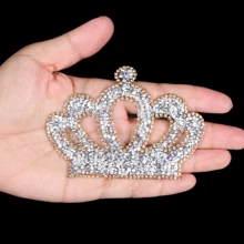 

newborn baby infant rompers DIY hotfix crystal Crown patches iron-on or glue handmade patch accessories