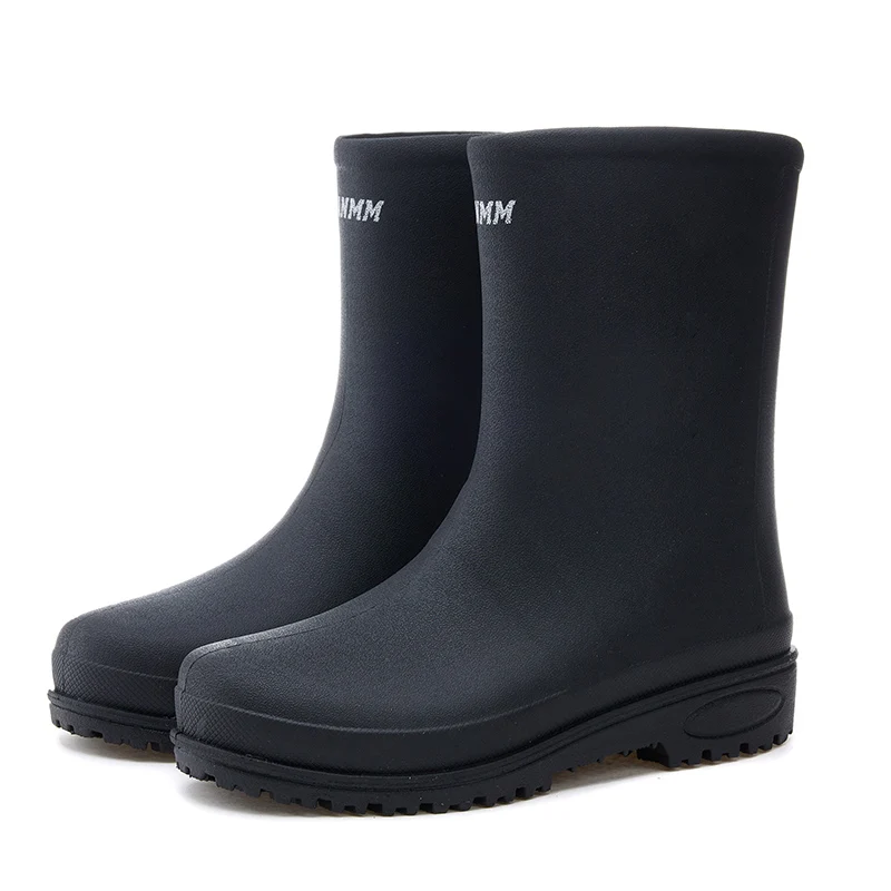 מגפי גשם אופנתיים לגברים סתיו חורף מרופד צמר חם עמיד למים ללא החלקה באתר עבודה מגפי גומי תחתית עבה עמידים בפני שחיקה