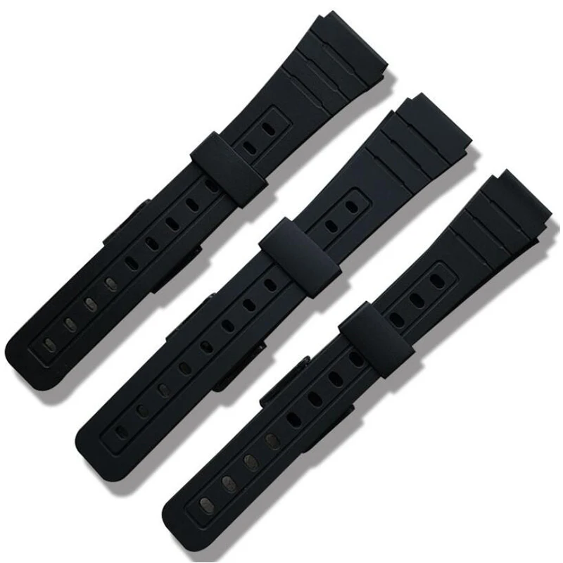 Universal Black Resin Watchband Strap (16mm, 18mm, 20mm)