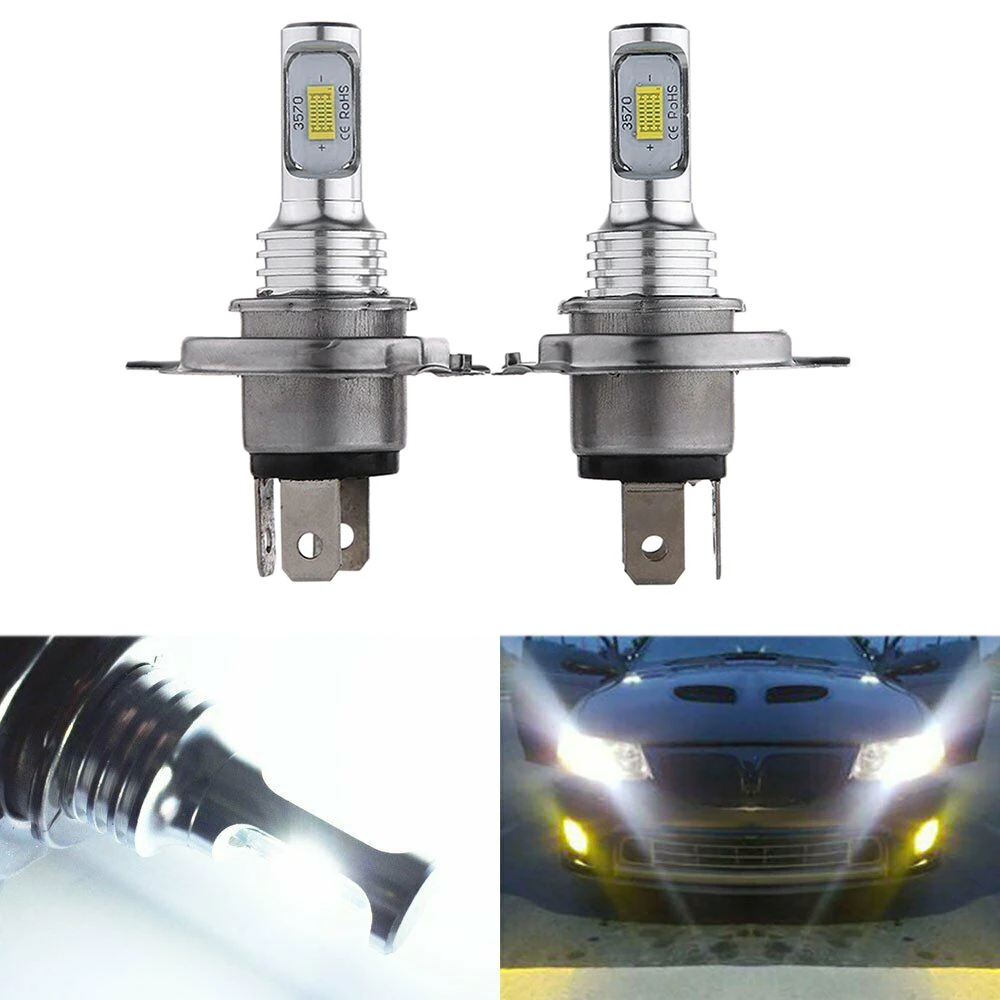 LED Headlight Bulbs Kit - High Low Beam, Ultra Bright 35W 4000LM, 6000K White