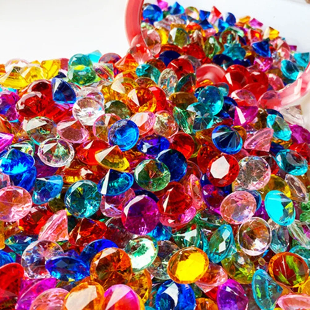 100 Stück Edelsteine, Diamant-Juwelen, Schatzkiste, Piratenfüller, Requisiten, Party, Konfetti, Hochzeit, Weihnachtsdekoration, Geschenke, 2 cm – Detail 2