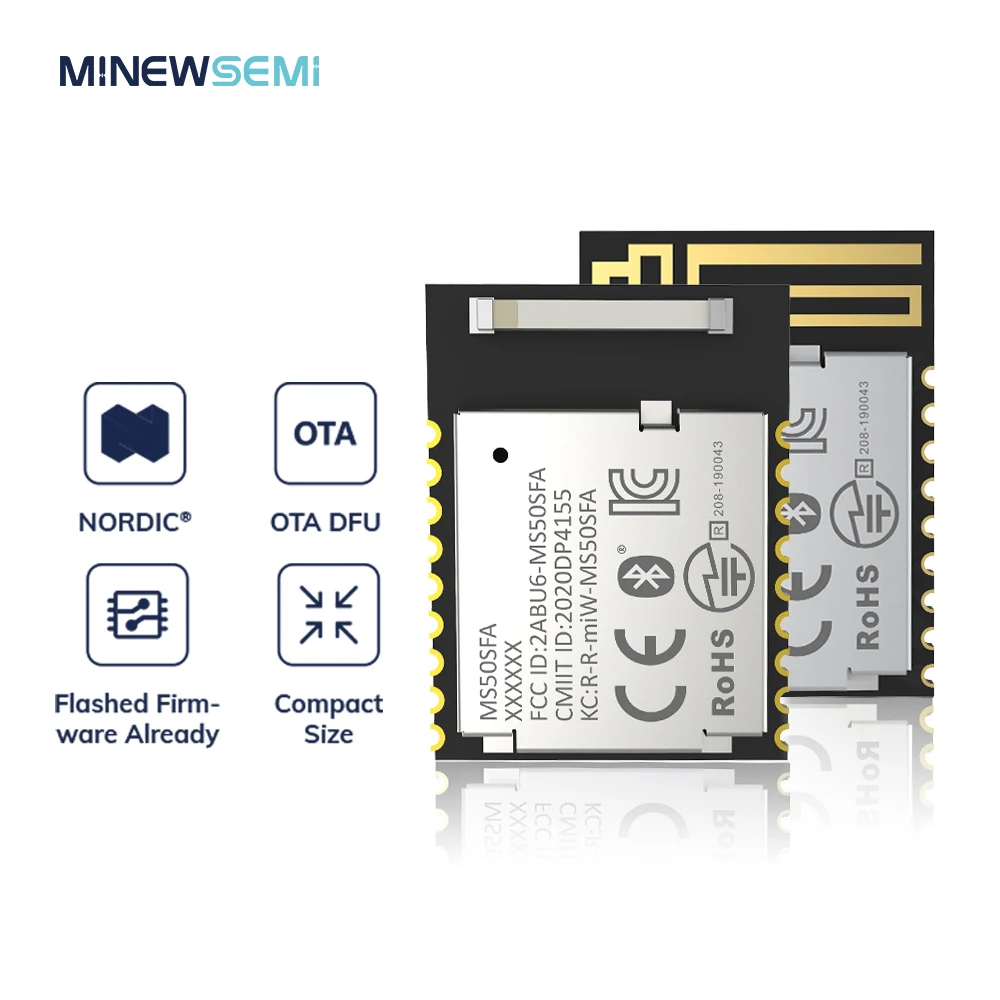 

Приемник передатчика MinewSemi nRF52832 5,0 сетчатая Bluetooth керамическая антенна BLE модуль с сертификатом CE FCC RoHs BQB
