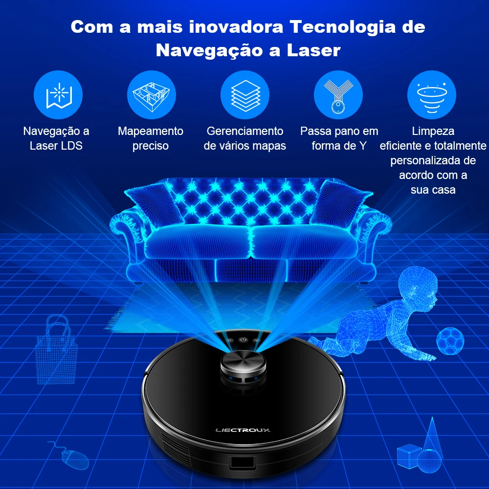 Robô Aspirador Liectroux XR500 Automático Inteligente Aspira e