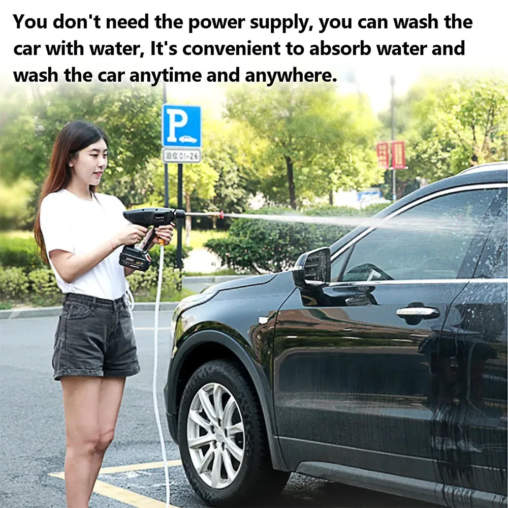 High pressure washer gun Electric water spray gun High pressure washer High pressure sprayer Garden Cleaning Washer High Pressure Wash Gun For Household Car Irrigation Tools For Makita 30Bar Cordless Without Battery Kit