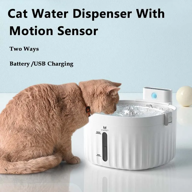 

USB cable/battery Operated 2L Cat Water Dispenser Mobile Dispenser Sensor Dog Automatic Water Dispenser Filter Pet Feeder