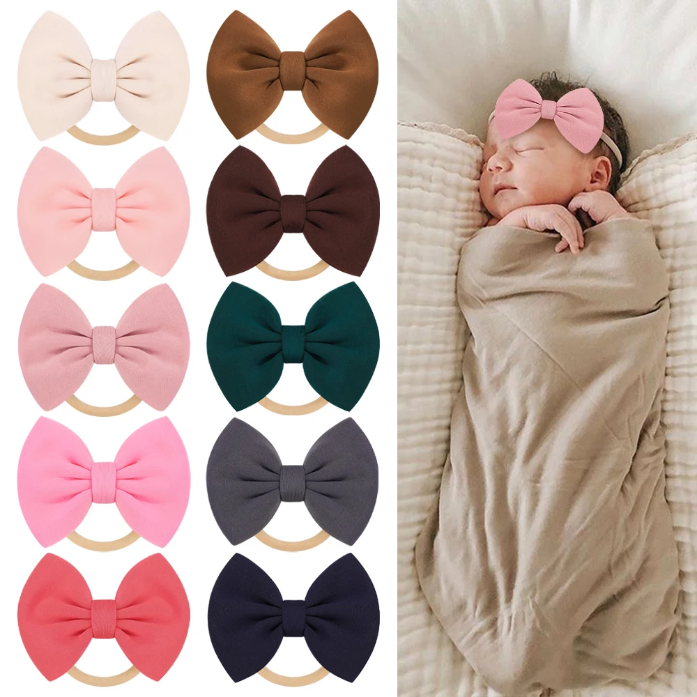 

1 Pcs Baby Cables Turban Solid Bow Headwrap Headband for Kids Girls Newborn Toddler Elastic Headbands Hair Accessories Wholesale