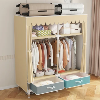 휴대용 천 옷장, 간단한 보관 옷장, 쉬운 조립 대형 보관 옷장, 내구성 의류 셔츠 보관 랙, 1pc
