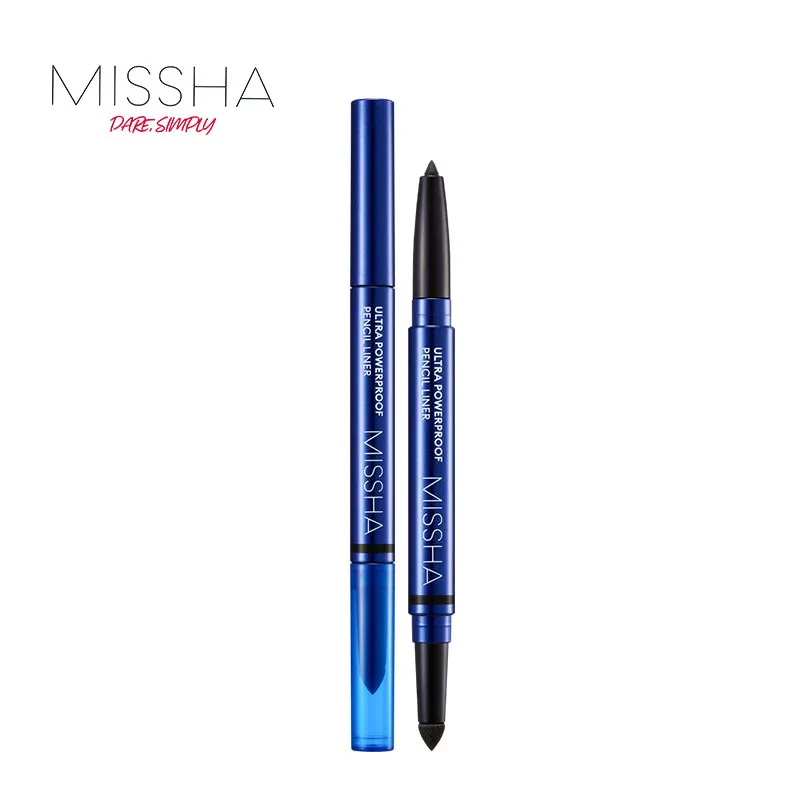 MISSHA Ultra Powerproof Pencil Eyeliner Double-ended Black Eye Liner Penci Waterproof Quick Dry Long-lasting Korean Cosmetics