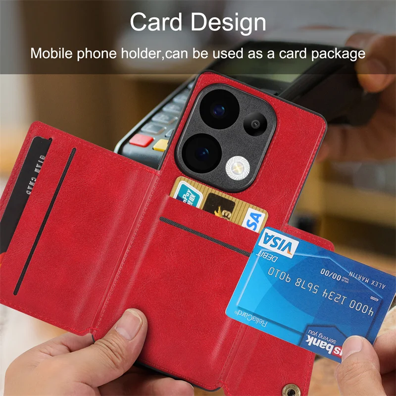 Leather Magnetic Wallet Phone Case with Card Slot Holder