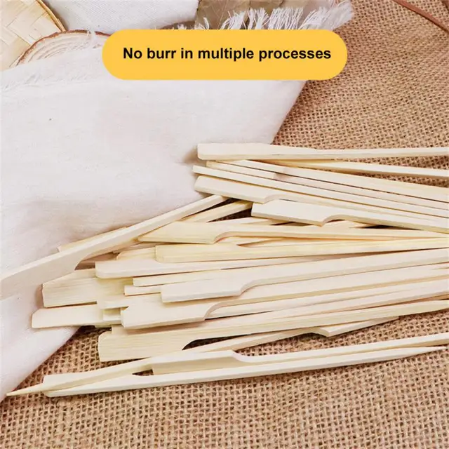 100Db Bambusz Bot Grill Kebab Barbecue Mini Szikla Cukor Tökök Nyárs Gyümölcs Étel Oden Kereskedelmi - Image 2