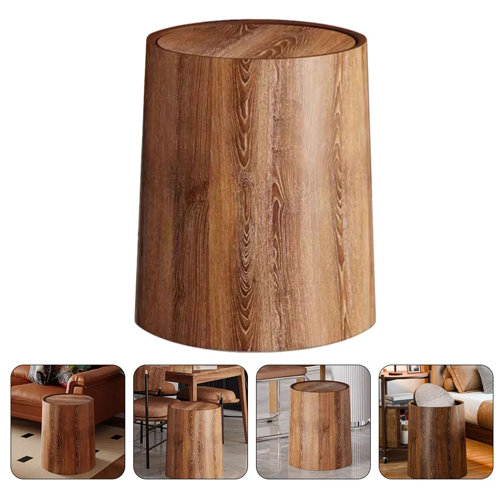 

Junk Cases Retro Trash Can Plastic With Lid High Capacity Office Bathroom Garbage Cans Waste Bin Kitchen Household Bins