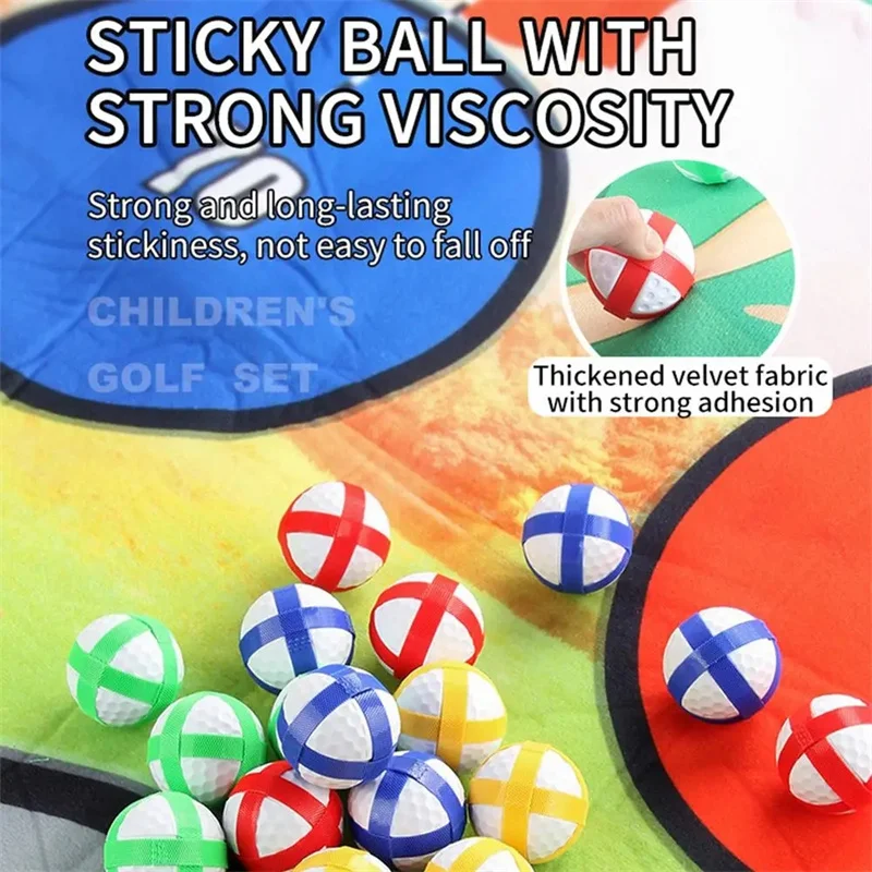 Indoor Kids Golf Floor Game Toys Multiplayer Interactive Sports Party Games Golf Mat Set with Club Floor Toys Gift for Kids