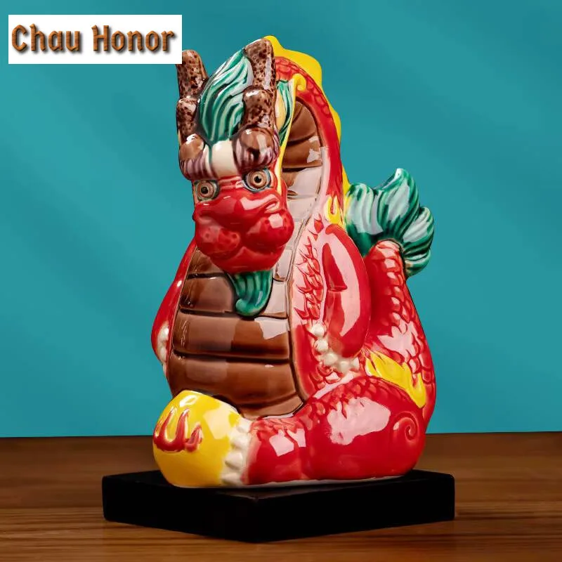 Exquisite Ceramic Creative Chinese Lucky Dragon Tea Pet Tea Household Table Decoration Accessories Tea Ceremony Customized Gift