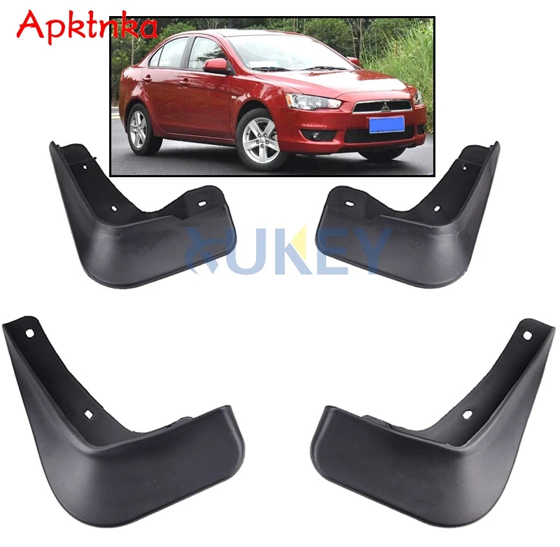 APKTNKA 4Pcs De Set Carro Lama Flaps Respingo Frente Traseira Para Mitsubishi Lancer 2008-2013 Lama Guardas Fender 2009 2010 2011 2012