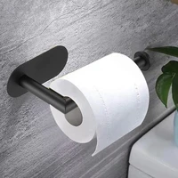 Wall Mount Toilet Towel Paper Holder Adhesive Black Silver Kitchen Roll Paper Stand Hanging Napkin Rack Bathroom Accessories WC 1