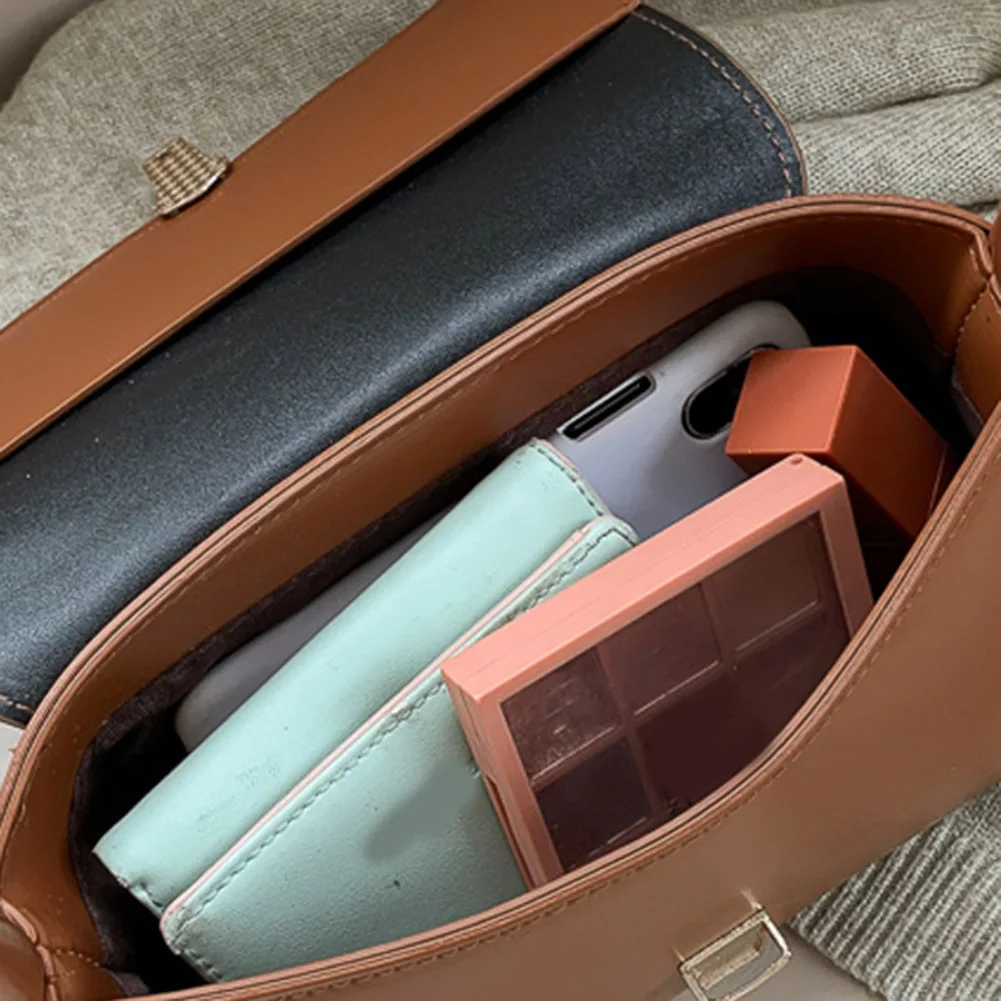 Women Retro Tote Handbags Vintage PU Leather Underarm Pouch Trendy Casual Armpit Bag Solid Color Designer Luxury Shoulder Bags