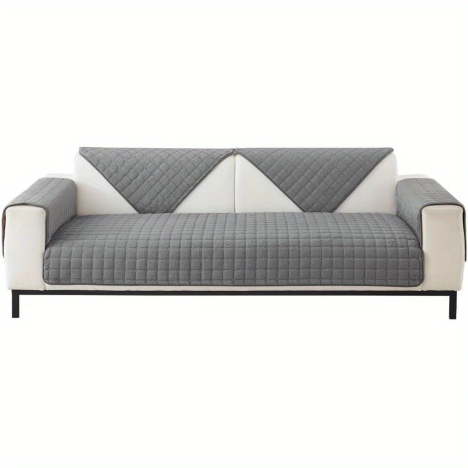 

Deep Grey Sofa Cover Sectional Couch Covers,Anti-SlipThick Couch Sofa Cushion Velvet Sofa Plush Sofa Cover Armrest Backrest Cove
