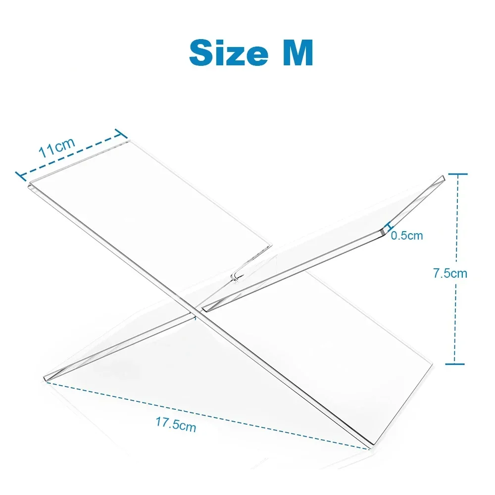 2개입 두꺼운 5MM 아크릴 책꽂이 투명하고 읽기/보기 편한 개방형 및 폐쇄형 책에 적합 홈 데코 정리함