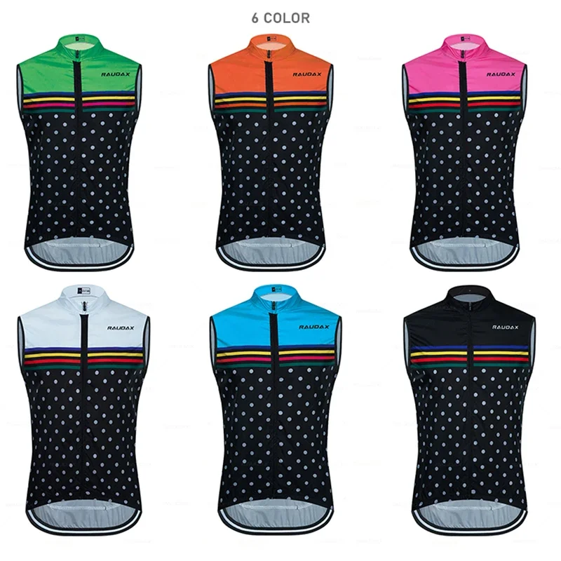 Raudax Cycling Jackets Unisex Bicycle Windproof Cycling Clothing Bike Maillot Sports Sleeveless Vest Light Thin Jersey
