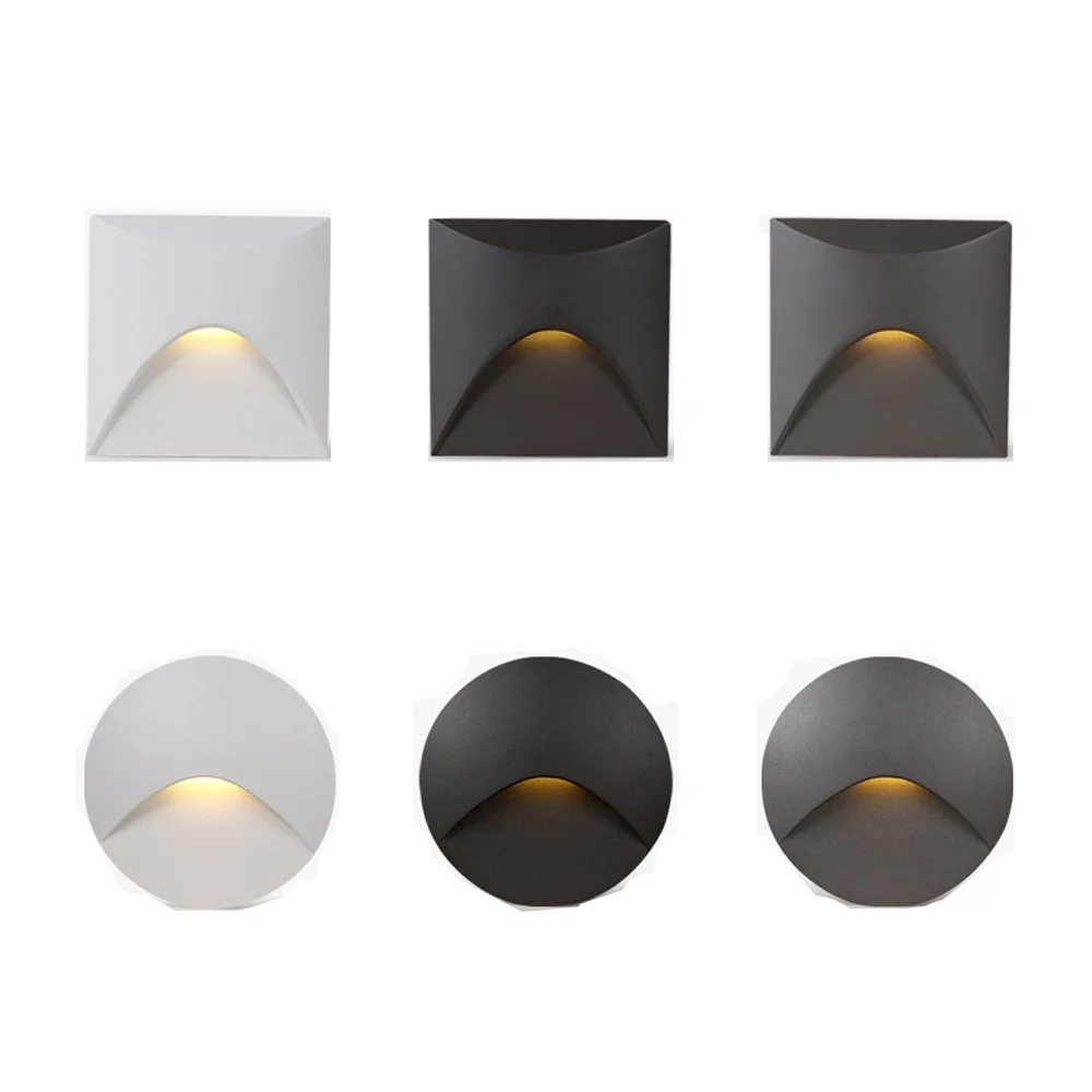 Outdoor Led Stair Step Light 3W Waterproof Recessed Wall Corner Lamp For Home Landscape Pathway Stairway Garden Yard Footlight led wall lamp,wall light