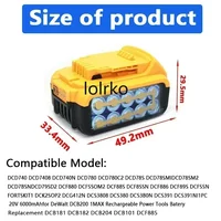 New 100% Original 12000mAh 20V for Dewalt Power Tool Battery DCB206 20V 18.0Ah Battery DCB206 20V Battery DCB200 DCB205 2
