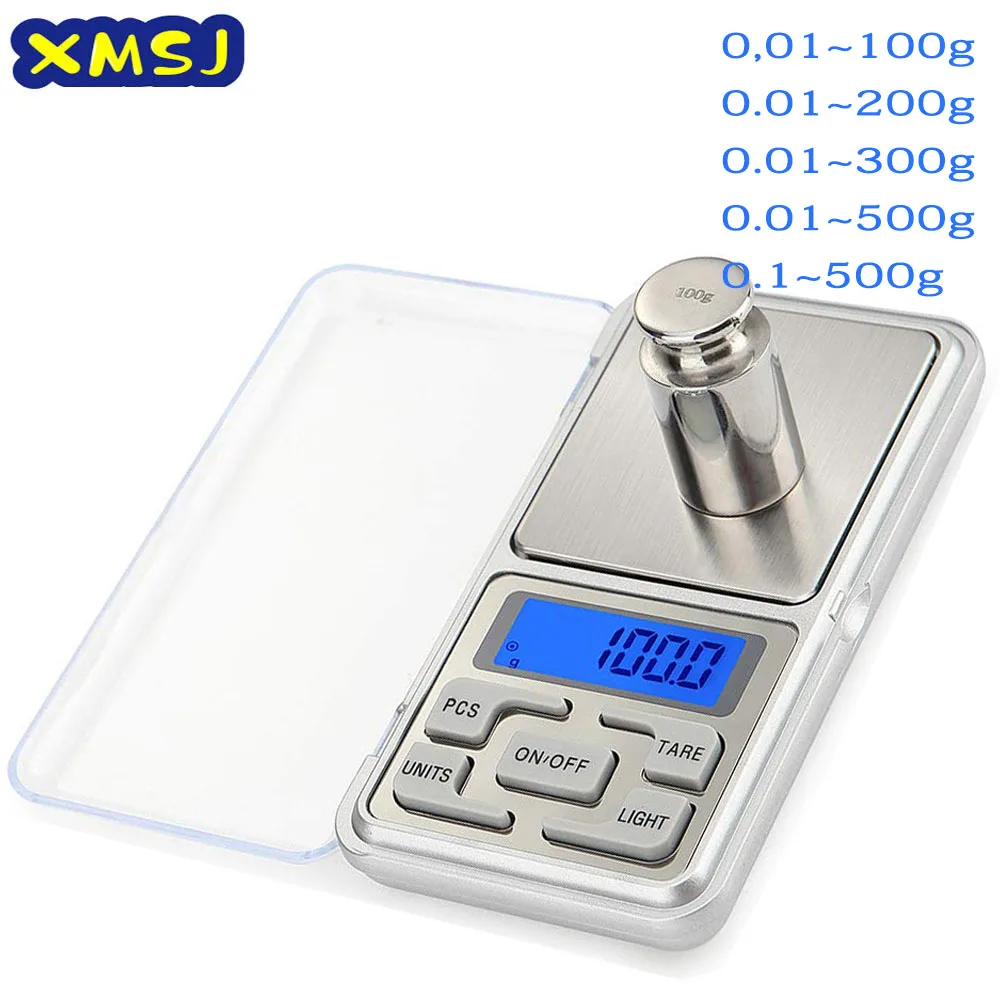 

Jewelry Scales Weight Diamond Balance Kitchen Weighing Digital Pocket Mini Scale Bathroom 100g/200g/300g/500g/1000g 0.01g 0.1g