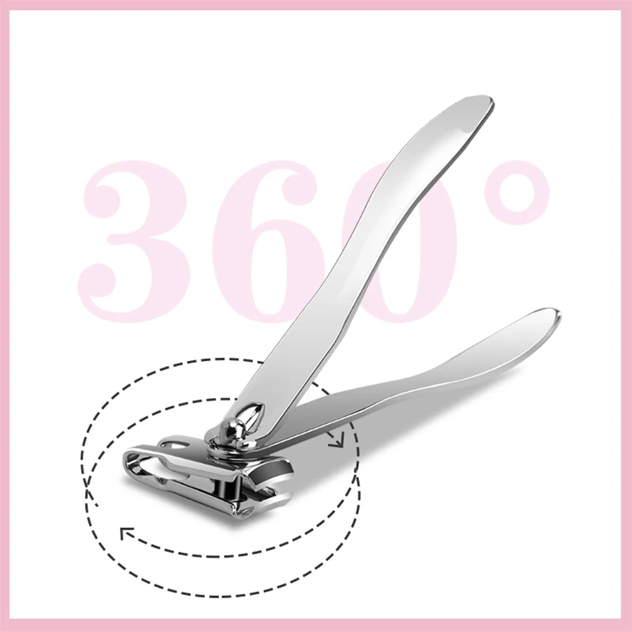 Anti Splash Large Stainless Steel With Rotatable 360 ° Nail Clippers Manicure Tools Foot Repair Tools Personal Care Tools 4