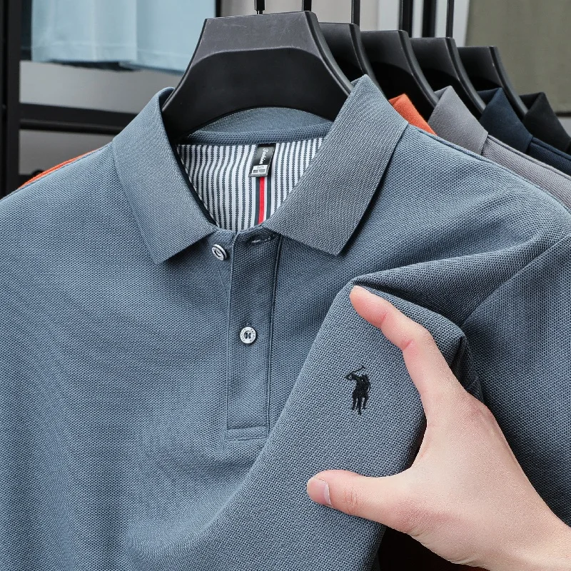 Polo da Uomo Estivo 100% Cotone con Ricamo Pony Paul, Elastico, Traspirante e Confortevole, Top Corto alla Moda