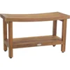 Patented 30" Sumba Teak Shower Bench with Shelf  Premium Teak Oil 2