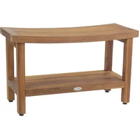 Patented 30" Sumba Teak Shower Bench with Shelf  Premium Teak Oil 2