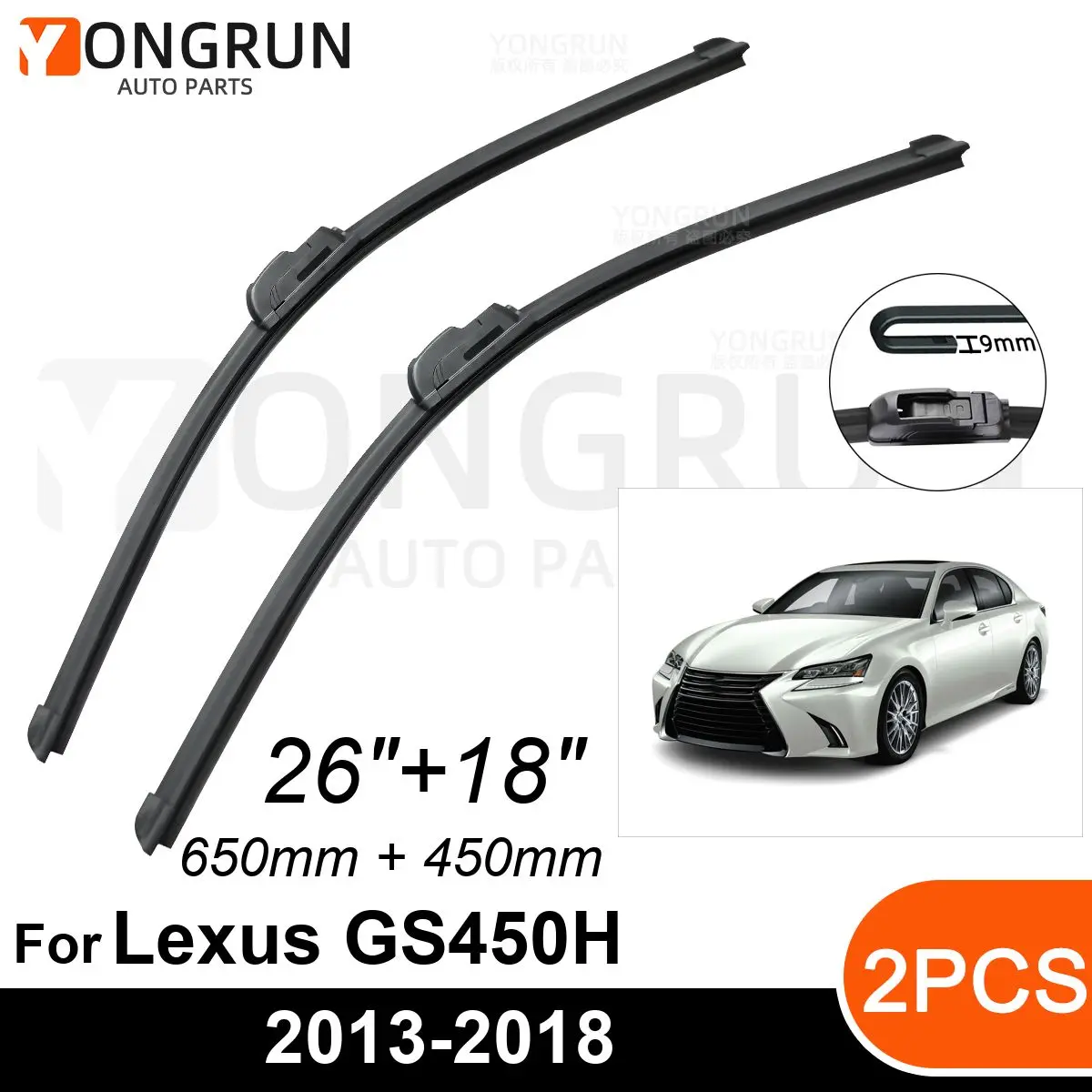 

Стеклоочистители для Lexus GS450H 2013-2018, 26 + 18 дюймов