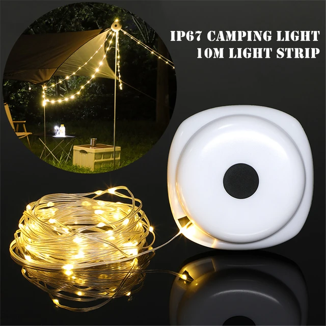 Lámpara de Camping recargable con tira de luz LED de 10M para