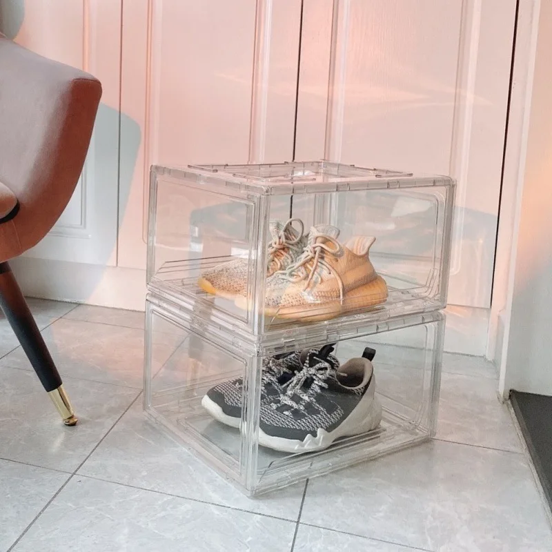 

Shoe box Transparent storage box thickened side dust-proof household dormitory display shoe cabinet