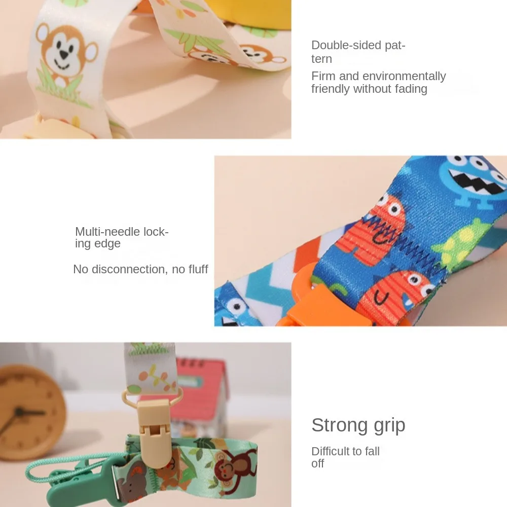 Polyester Pacifier Clips Adjustable Strap for Baby