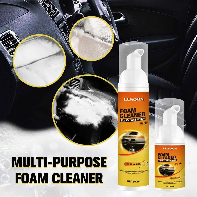 Multi-Purpose Car Interior Foam Cleaner 100ML Cleaning Foam Spray  Anti-aging Powerful Decontamination Auto Maintenance Tool - AliExpress