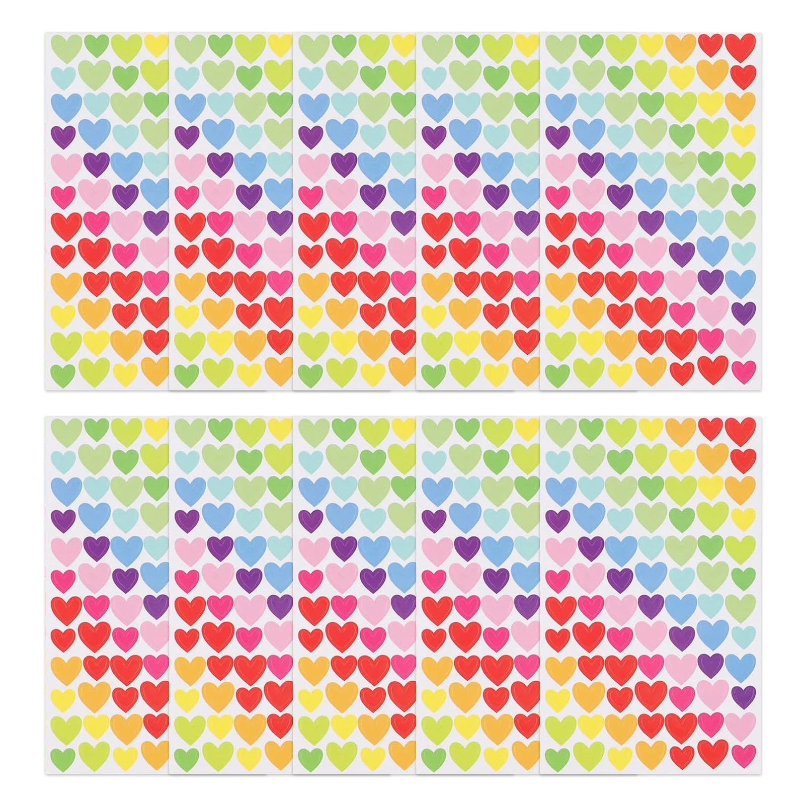 Vibrant Star & Flower Heart Dot Stickers for DIY Crafts and Decoration